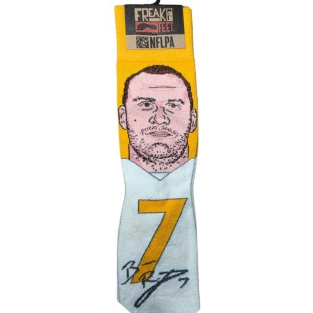 Freaker USA Mens Ben Roethlisberger 7 NFL Socks‎ Pittsburgh Steelers NWT